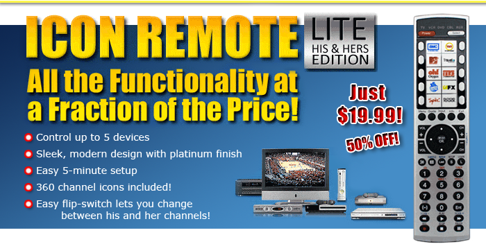 IR19A His/Her Icon Universal Remote lite)